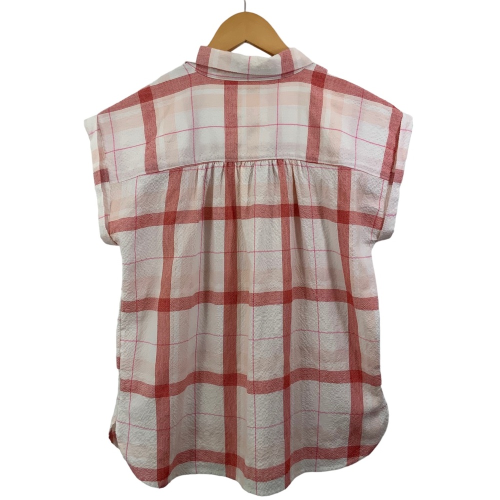 ♻️DONATED 4-30-26♻️ Ann Taylor LOFT Short Sleeve 3/4 Button Down Popover Top - Picture 5 of 11